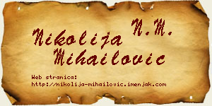 Nikolija Mihailović vizit kartica